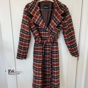Brown Madewell Wrap Wool Coat